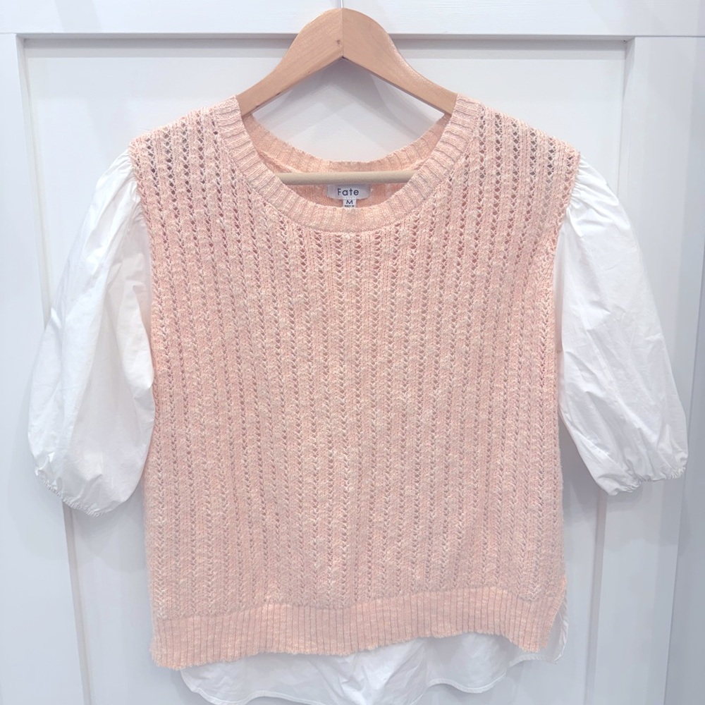 Blush Pink Knit Sweater top